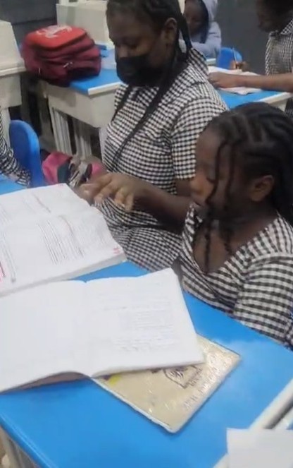 Student studying at prep