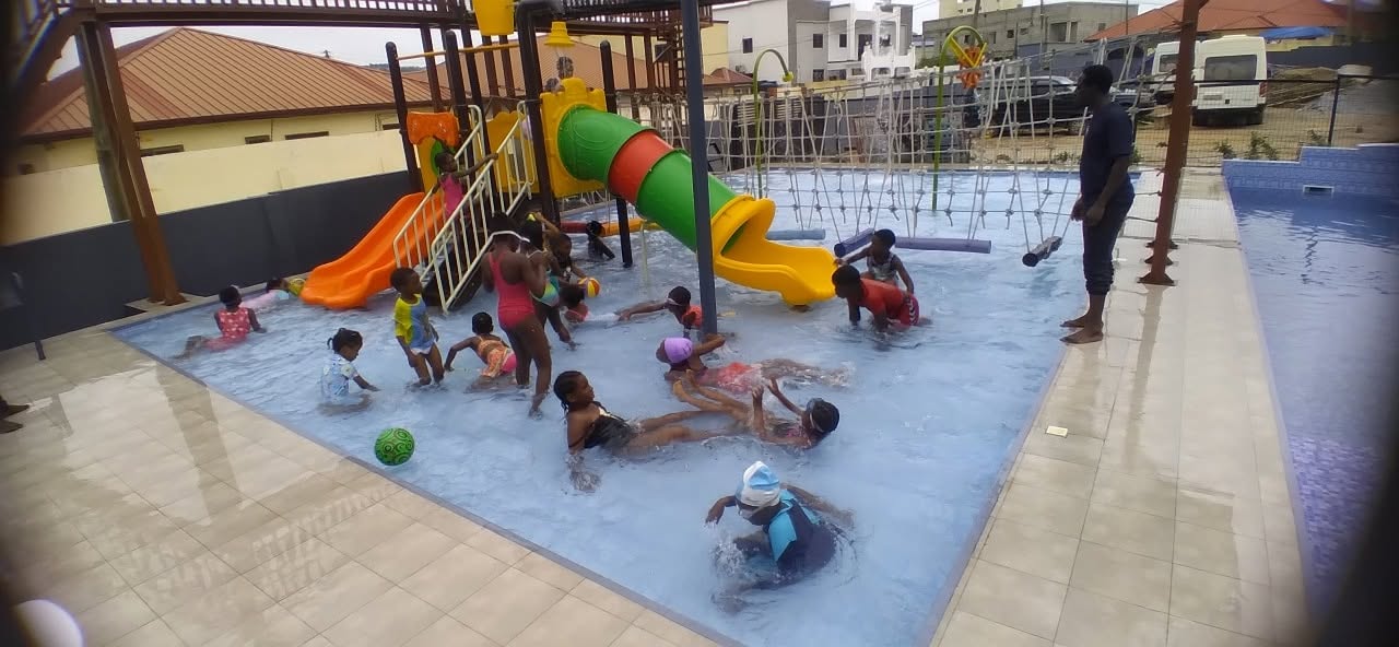Pupils having fun at says water park