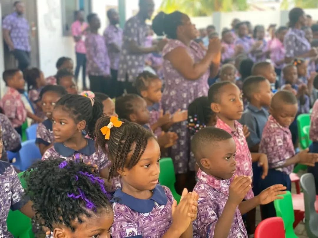 Pupils assembled during school event