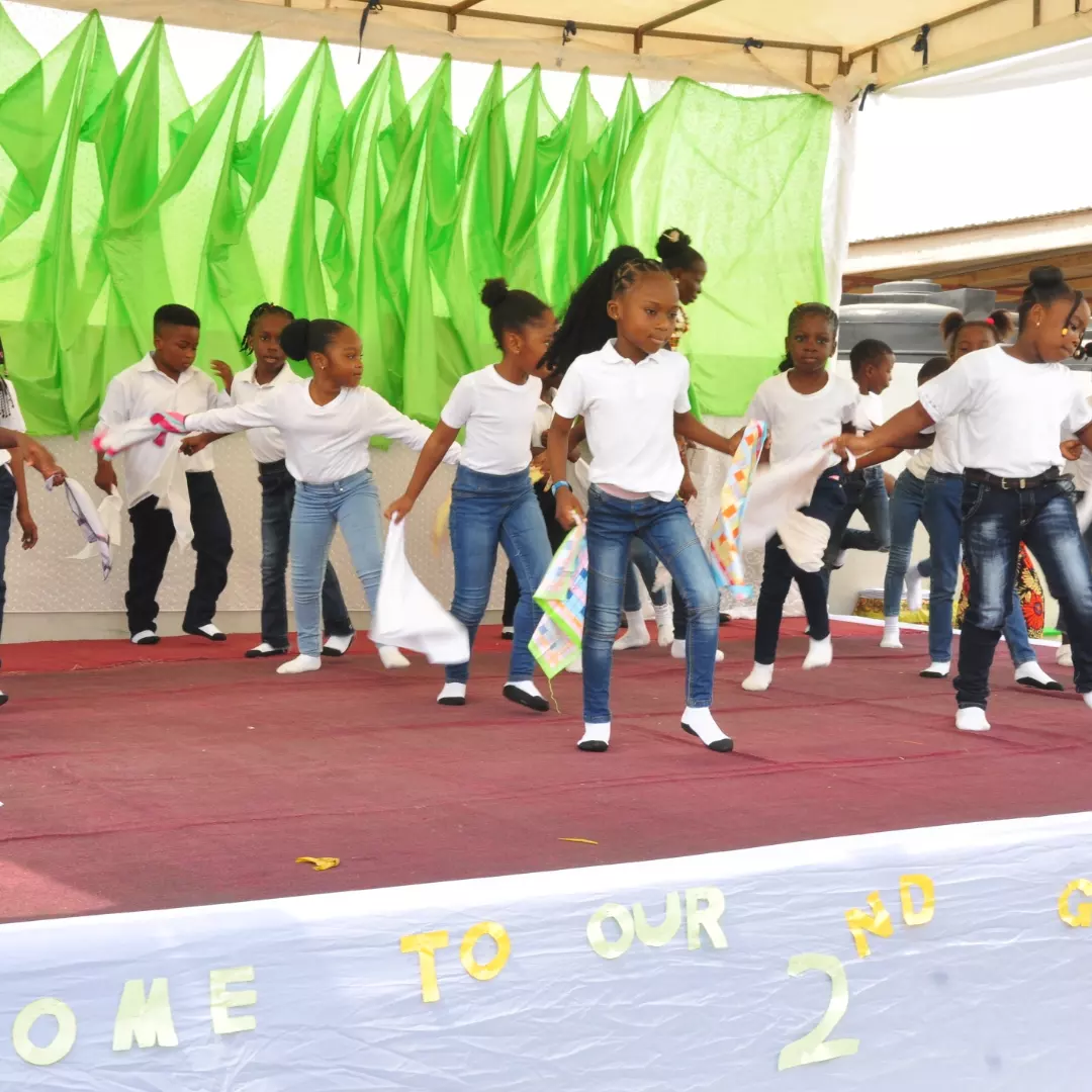 Pupils performing Dance on stage