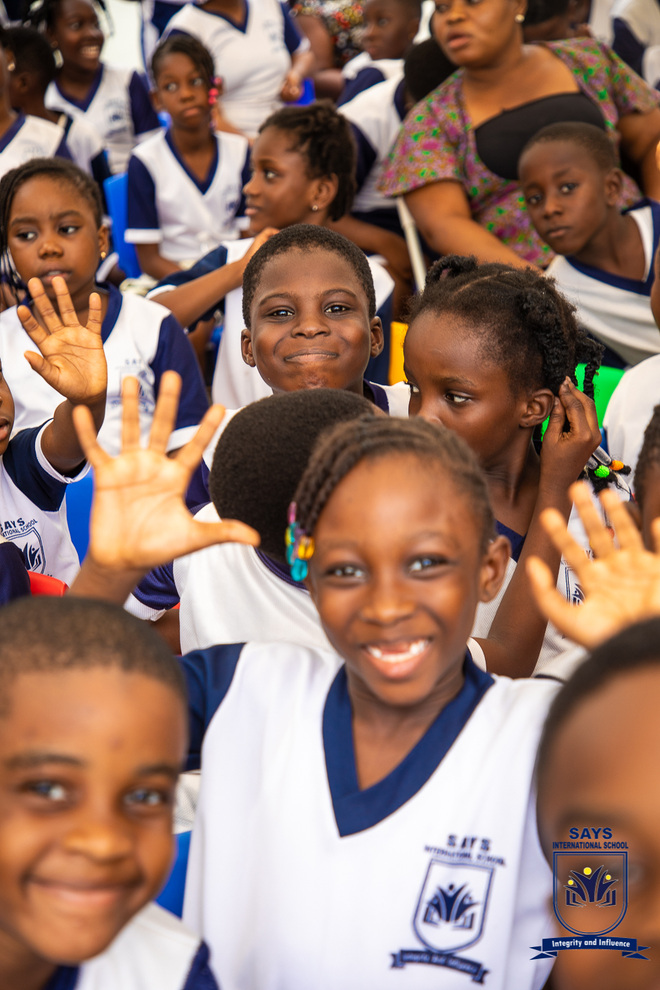 Kindergarten pupils at scholl gathering