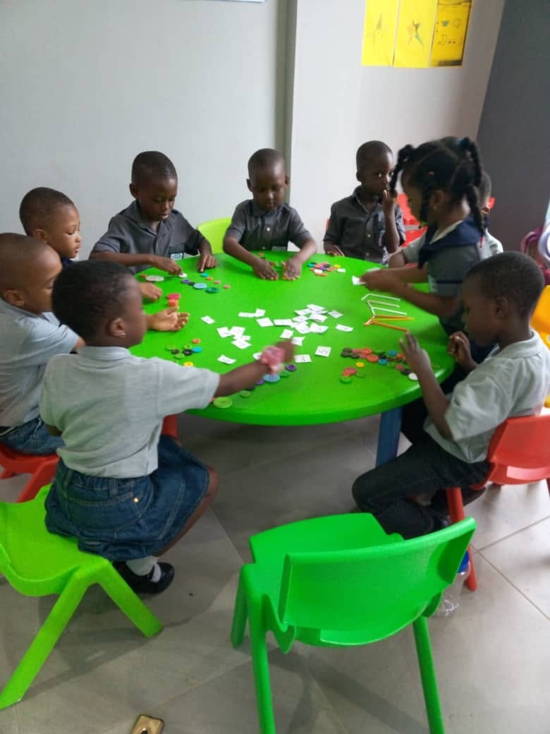 Pupils with a teacher during an activity lesson