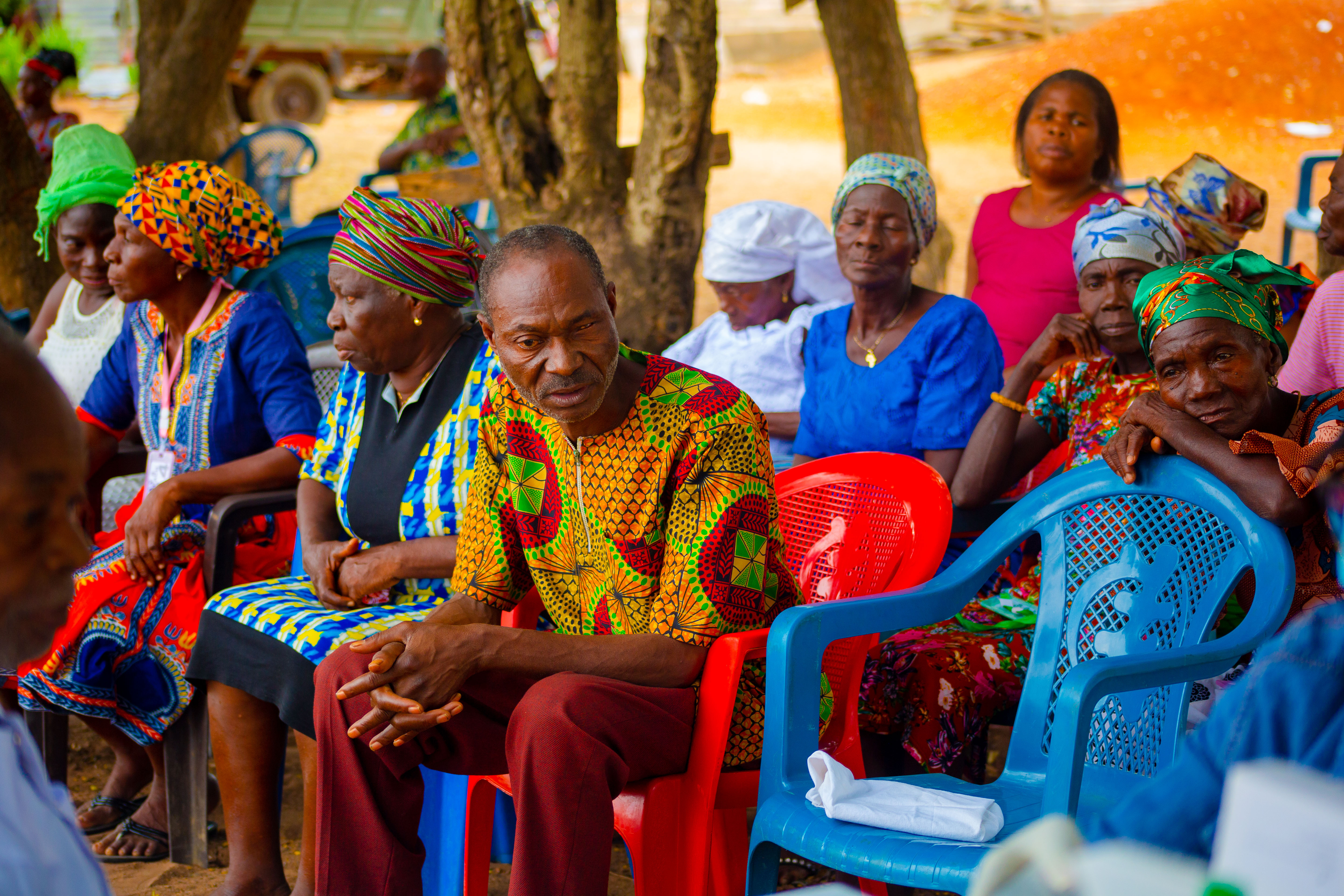 Community members seated and ready to be screened