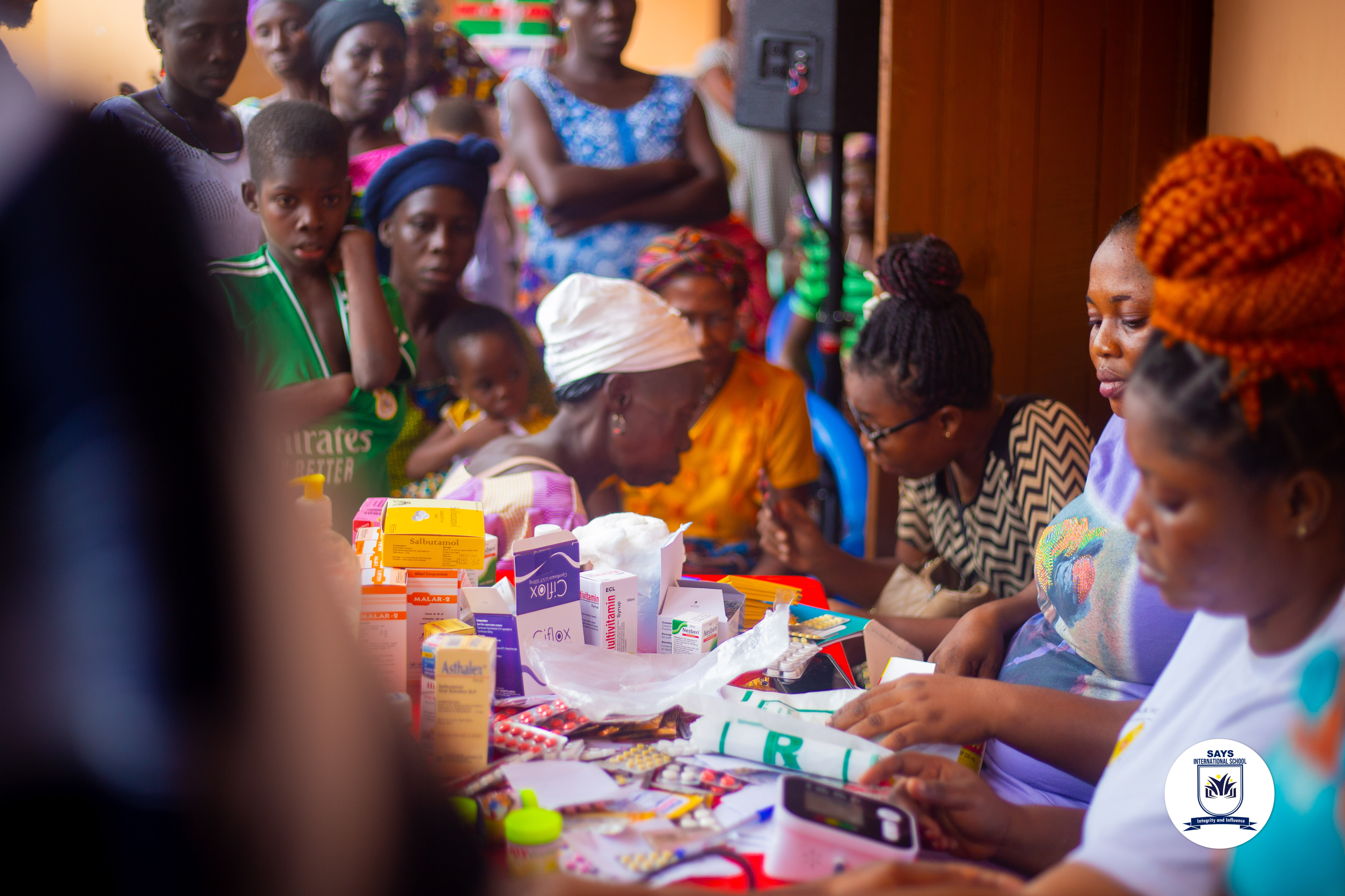 Young people at a community outreach visit