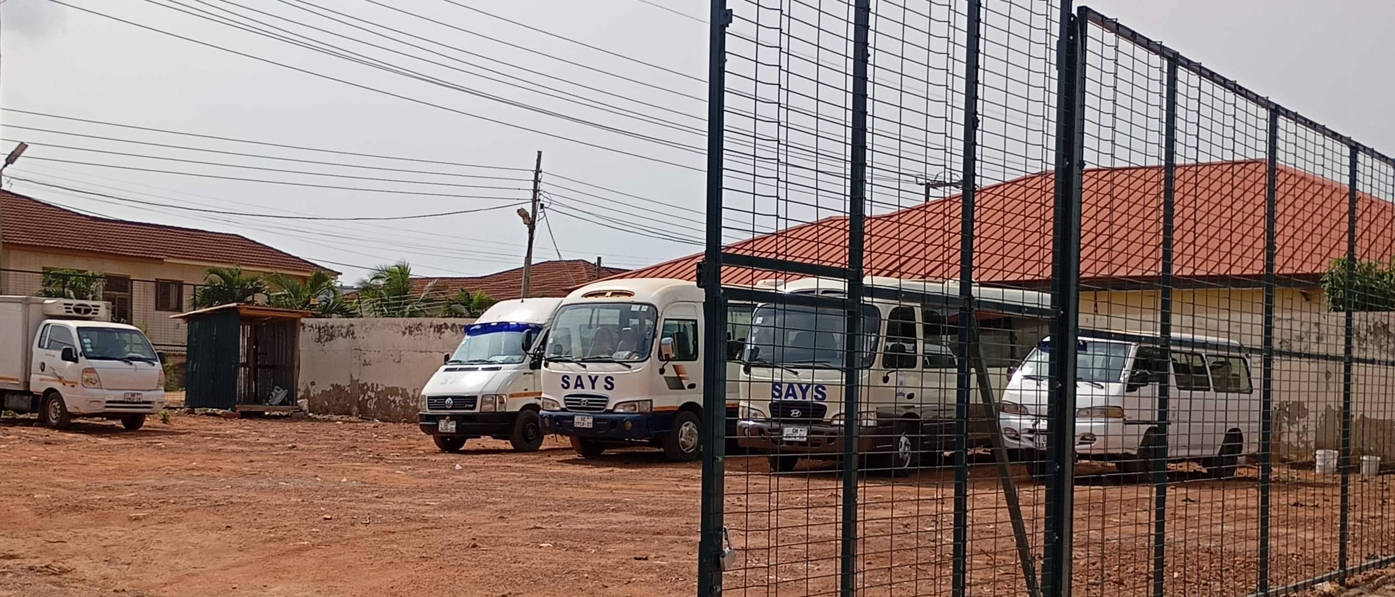 School transport at the campus gate